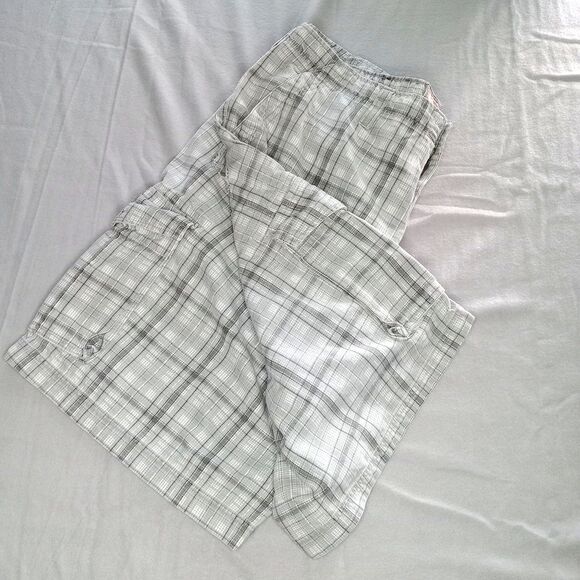 Urban Pipeline Men's Gray Plaid Cargo Cotton Shorts Pockets Drawstring Sz: 40 - Picture 6 of 10